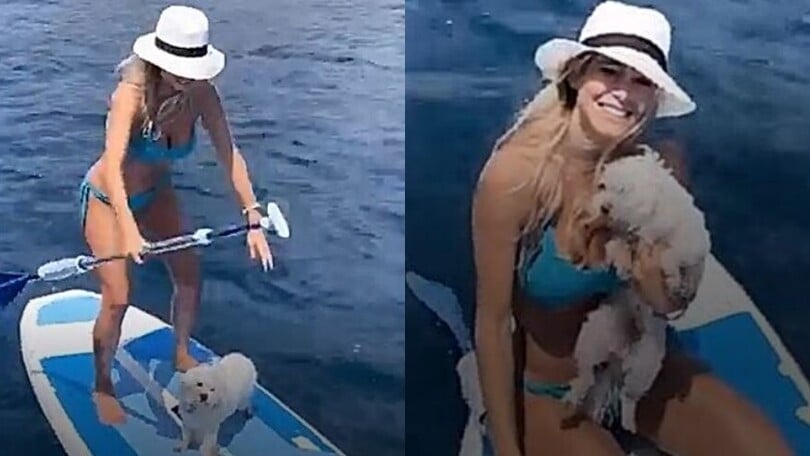 Diletta Leotta e Brando: abbracci e coccole in mezzo al mare