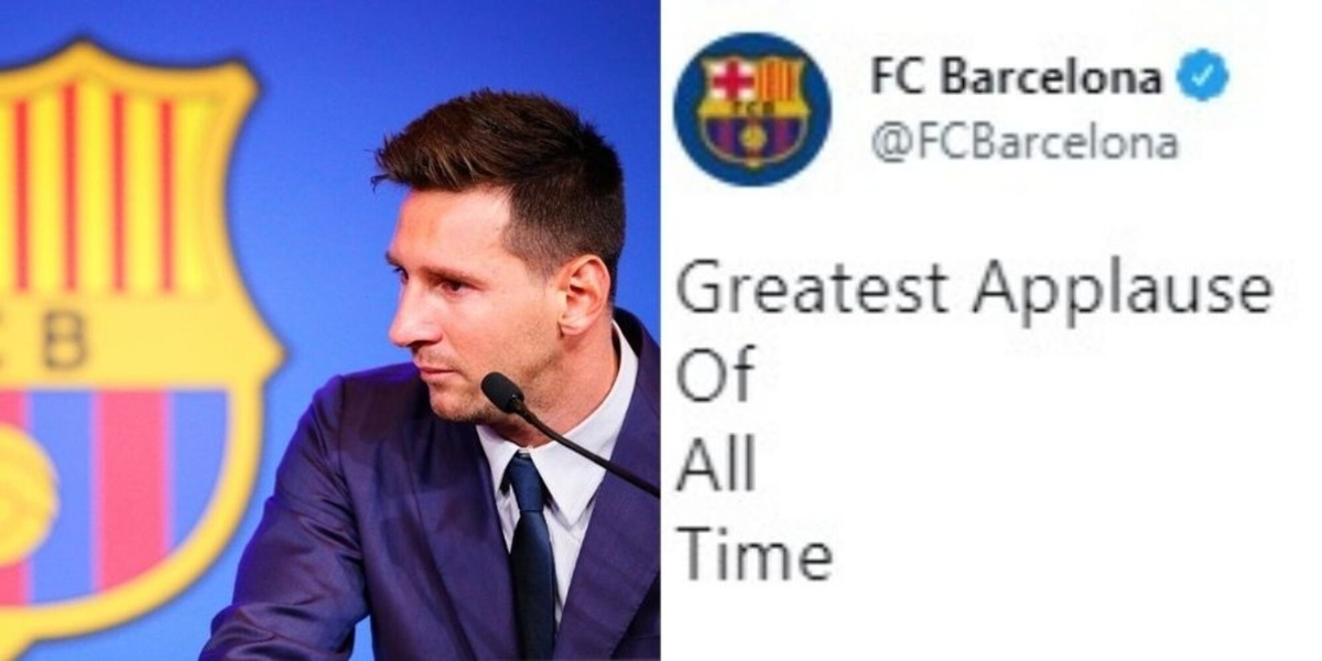 Messi, il Barcellona omaggia il GOAT con un tweet