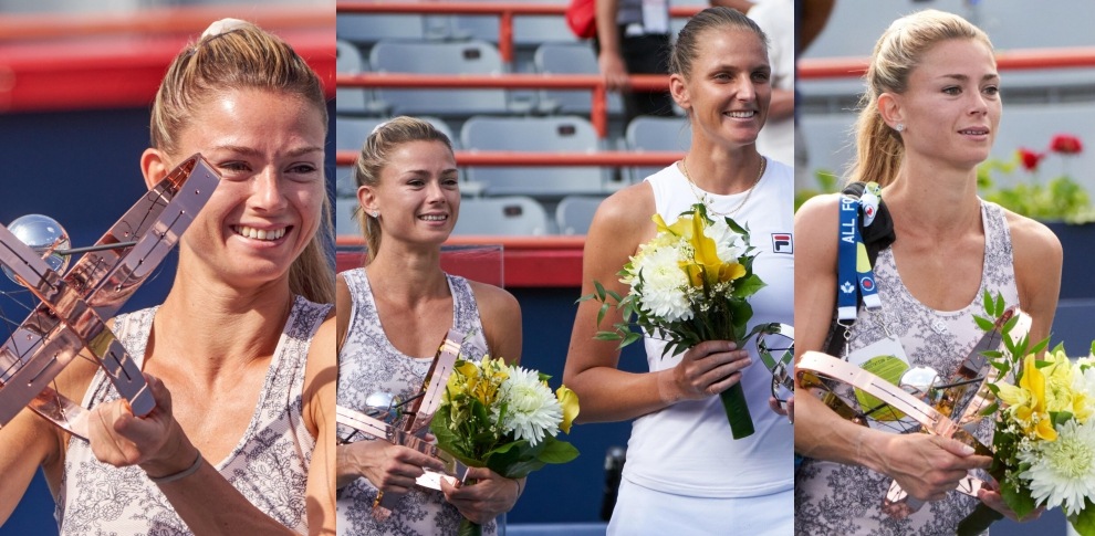 Camila Giorgi e il trionfo a Montreal: le immagini della premiazione