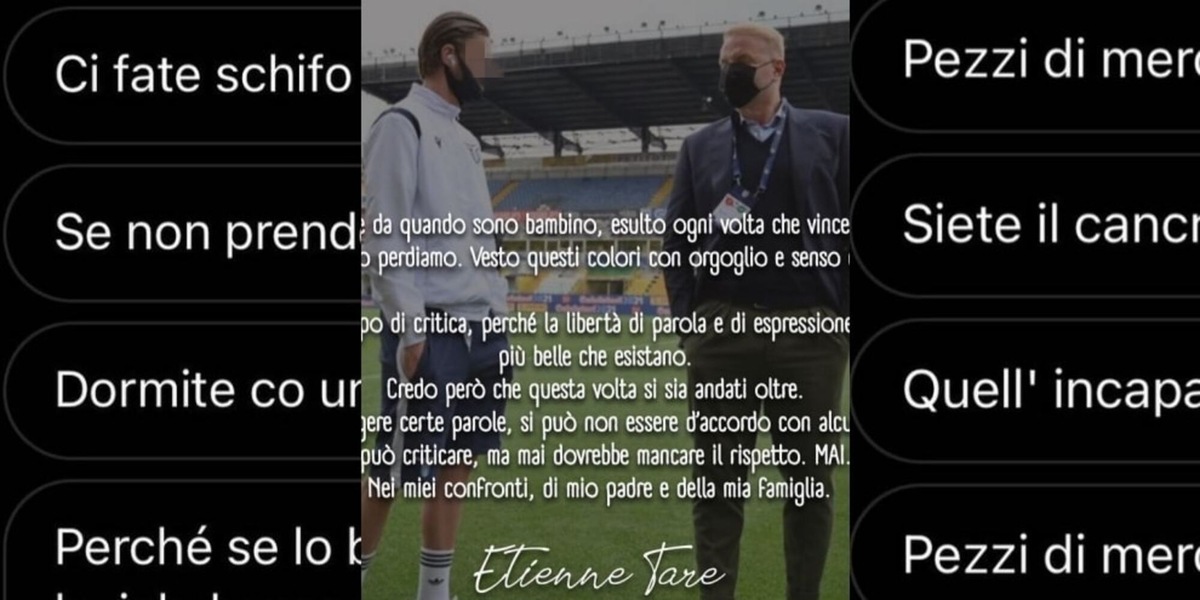 Lazio, insulti e minacce ad Etienne Tare: lui risponde così sui social
