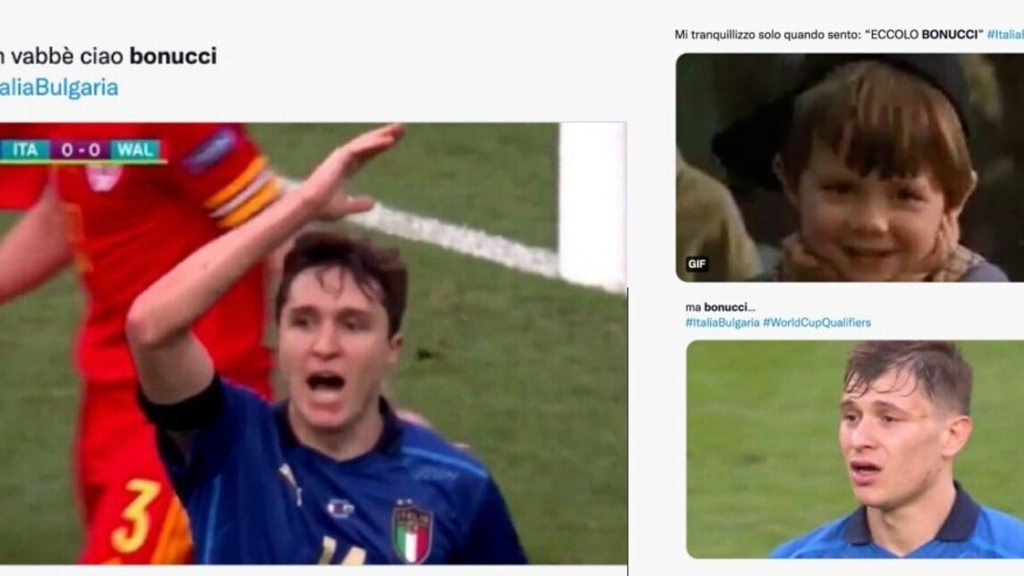 Italia-Bulgaria, Bonucci calcia alle stelle: ironie e meme sui social