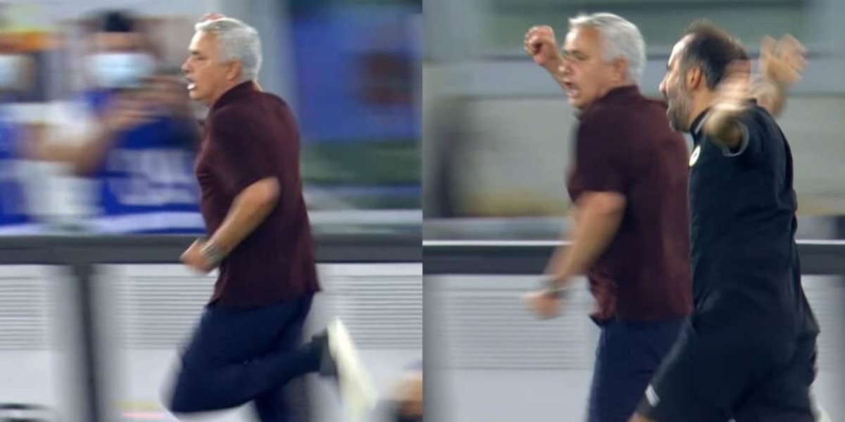 La corsa di Mourinho sotto la Curva Sud