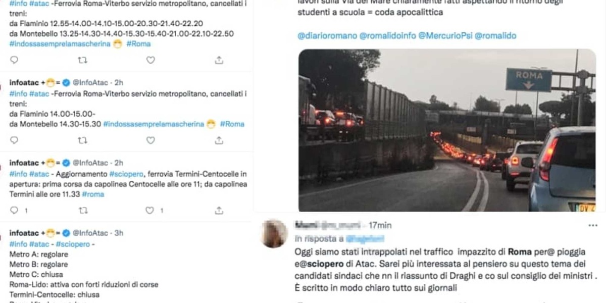 Roma in tilt, lo sciopero di bus e metro non si ferma col maltempo: è polemica sul web