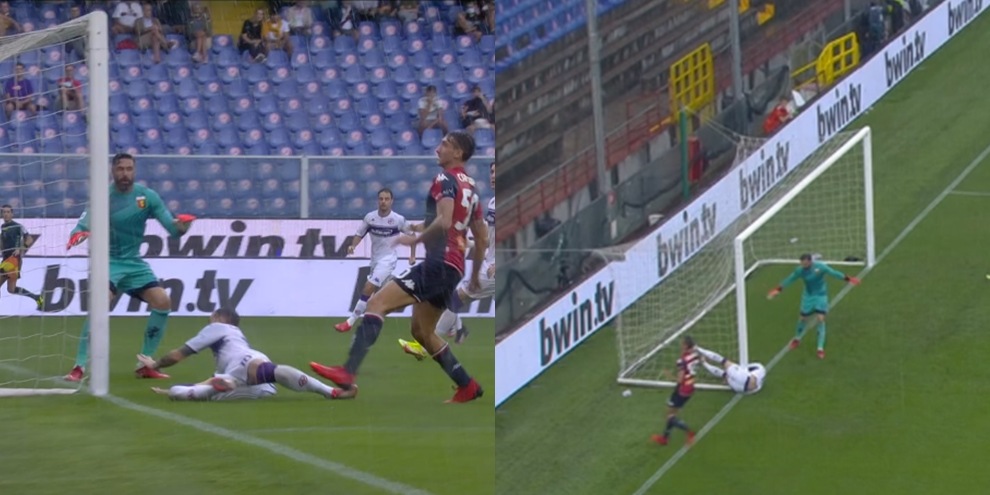 Genoa-Fiorentina, Castrovilli finisce contro il palo, che paura! La fotosequenza