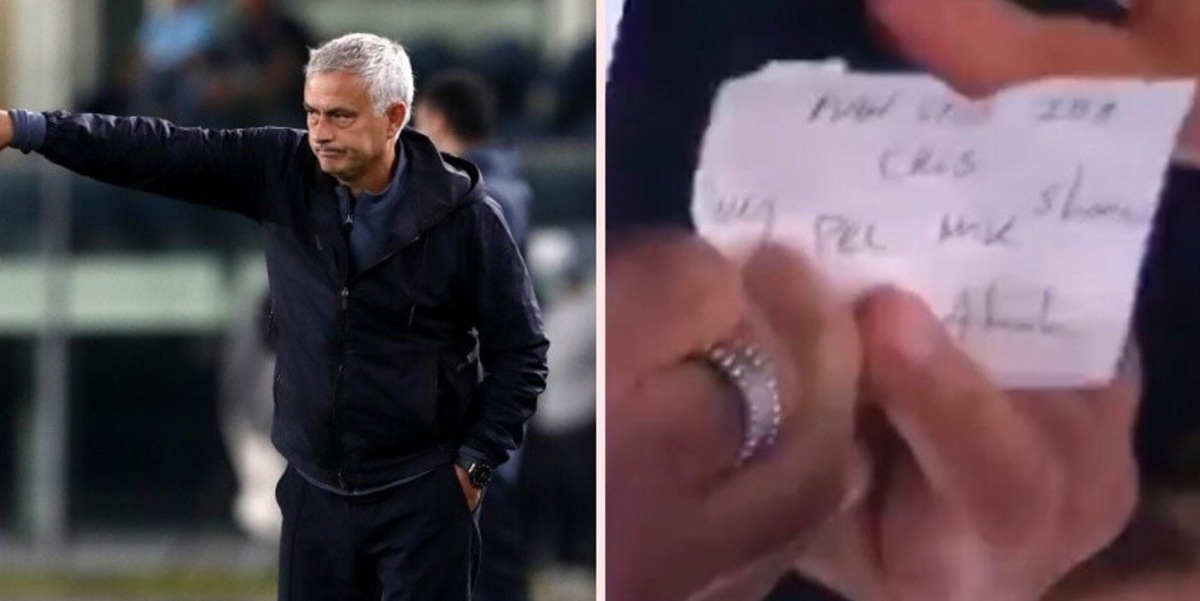 Roma, Mourinho manda un "pizzino" in campo col nuovo modulo