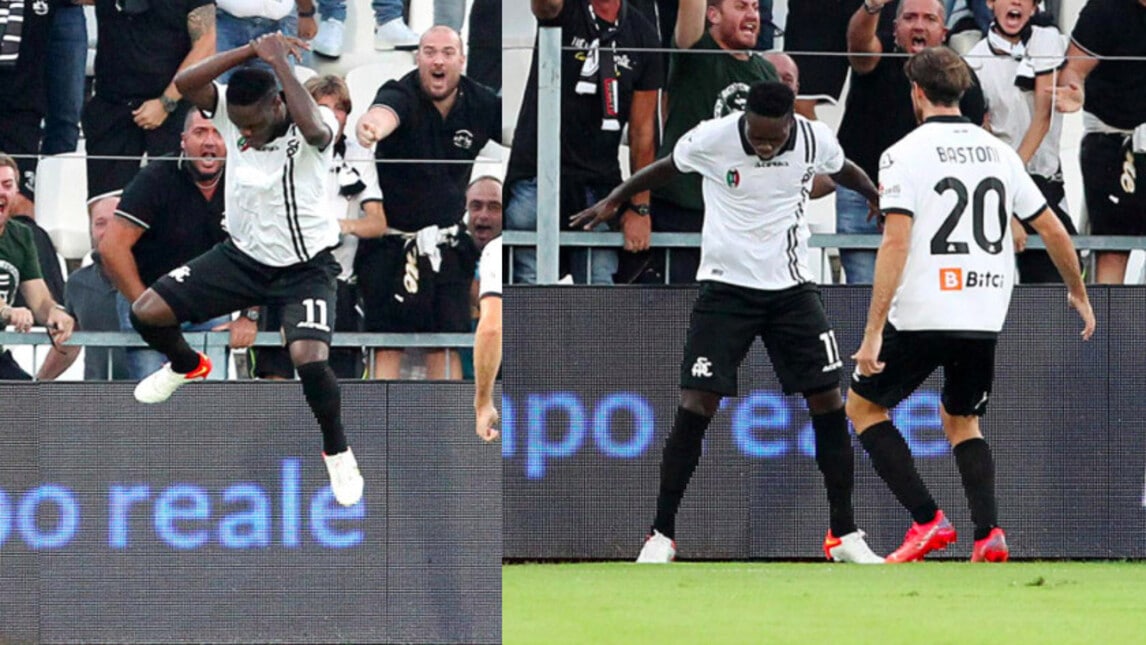 Spezia, Gyasi segna alla Juve ed esulta come Ronaldo