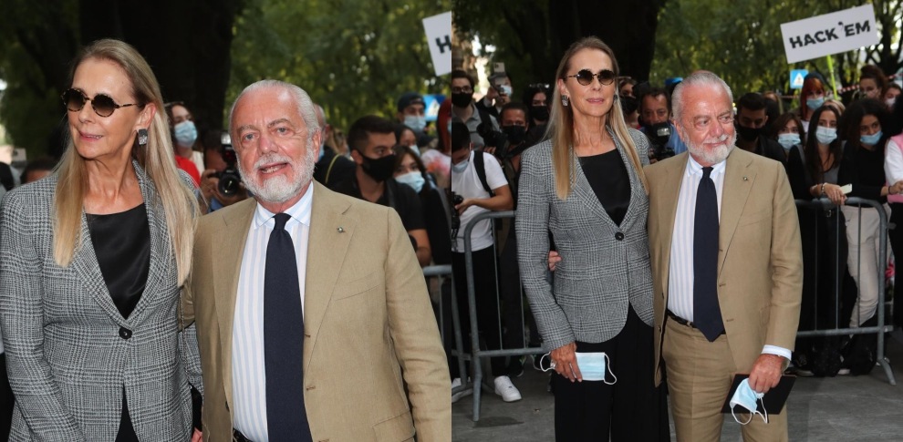 De Laurentiis e la moglie Jacqueline alla Milano Fashion Week