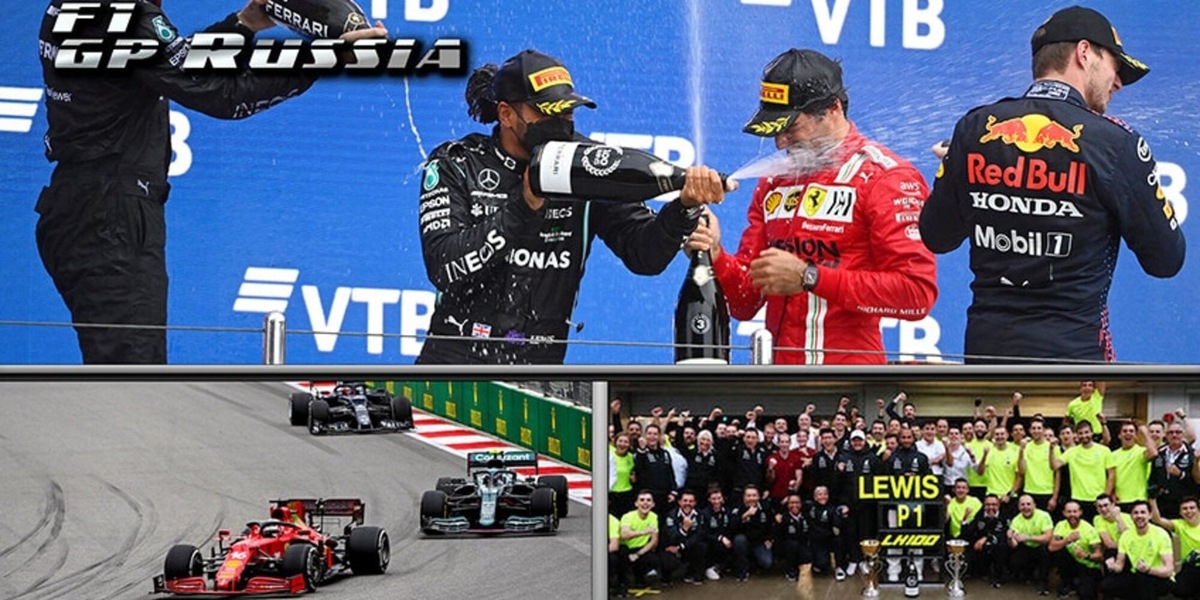 Pagelle GP Russia: Sainz fa bere le bollicine alla Ferrari, Hamilton trionfa con la n.100