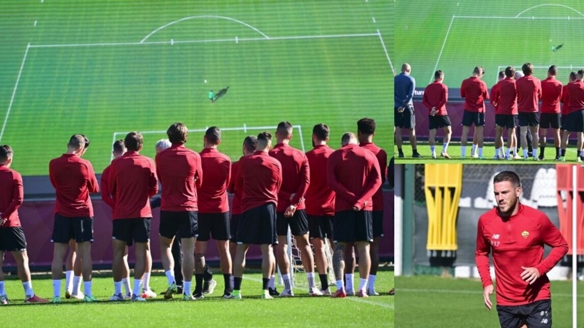 Roma a lezione da Mourinho: maxi-schermo per studiare la Juve