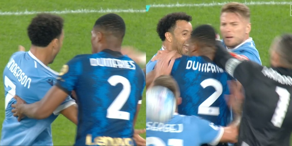 Lazio-Inter, rissa in campo al gol di Felipe Anderson!