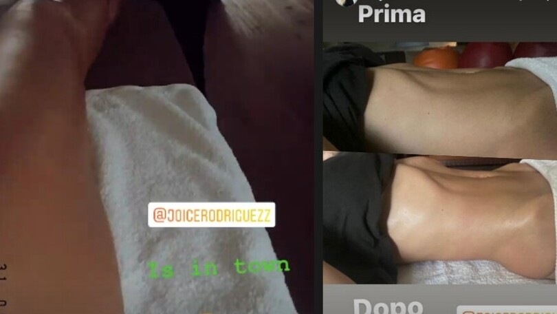 Ilary Blasi e gli effetti del massaggio