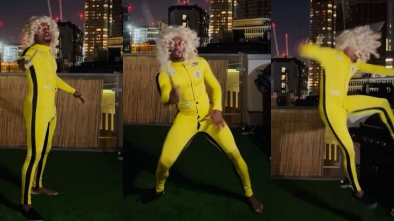 Evra come Kill Bill: ma il salto finisce male e resta in mutande!