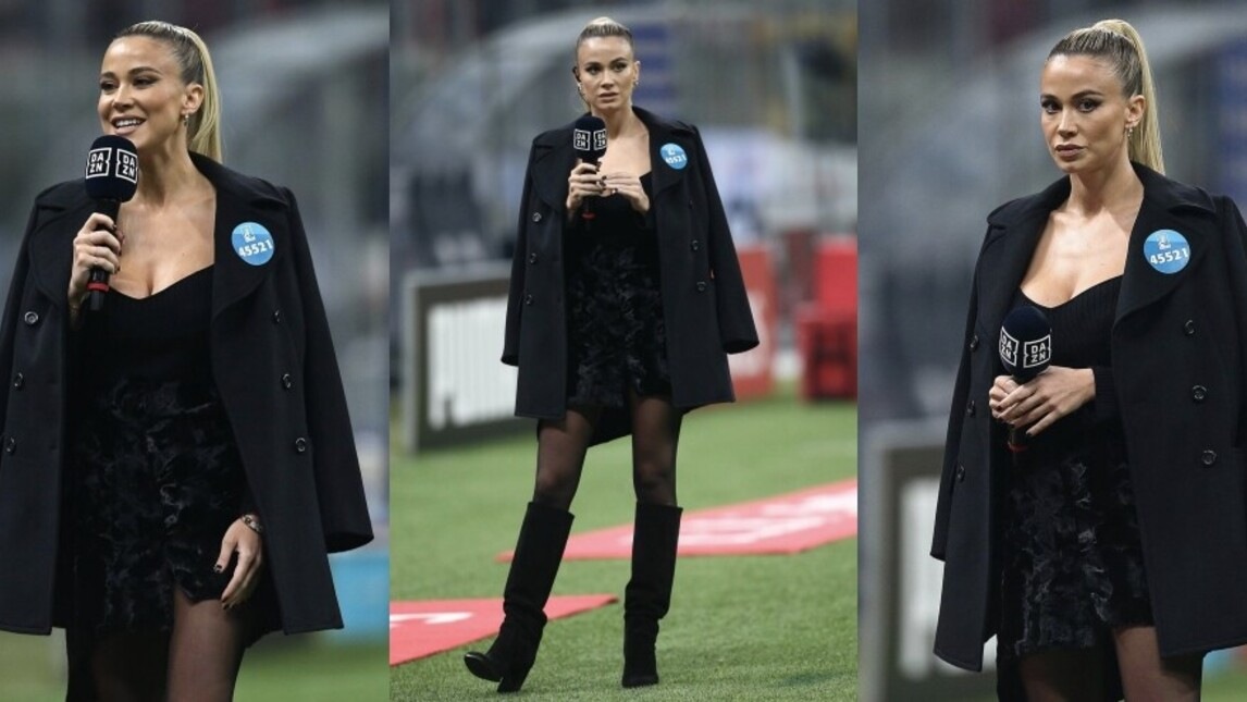 Diletta Leotta illumina il derby Milan-Inter con un look mozzafiato