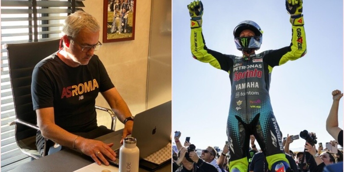 Mourinho, il messaggio alla Roma e a Valentino Rossi