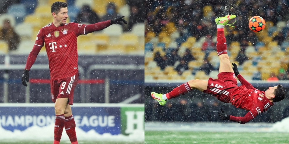 Lewandowski, che gol in rovesciata contro la Dinamo Kiev!