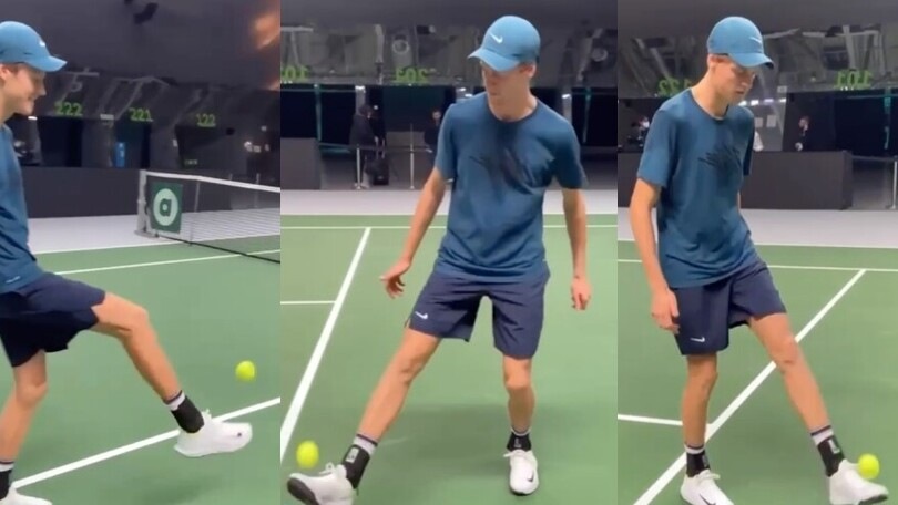 Sinner, una star anche con i piedi: i palleggi con la pallina da tennis sono uno spettacolo