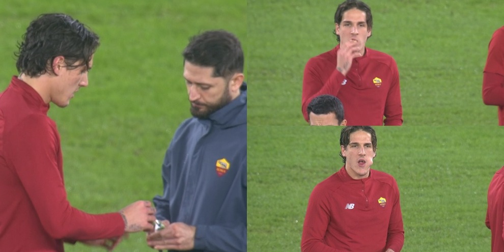 Roma-Inter, per Zaniolo spuntino veloce prima del fischio d'inizio
