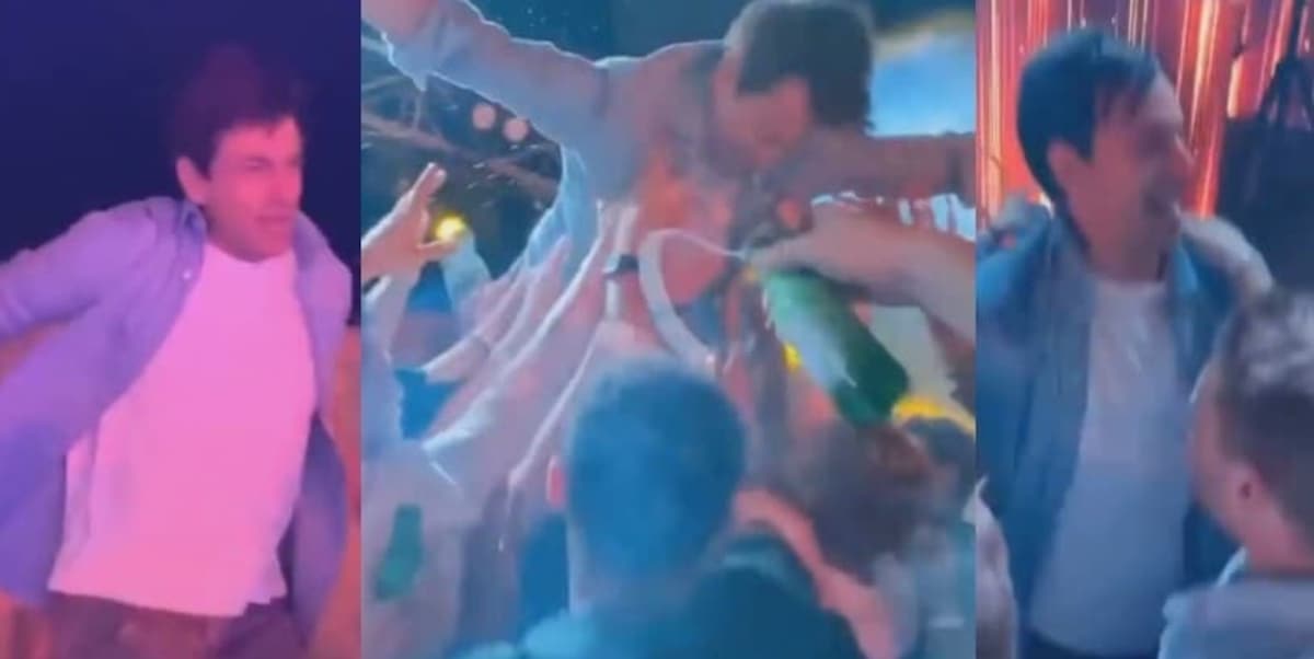 Toto Wolff come una rockstar: si lancia sulla folla al party della Mercedes