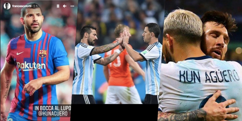 Da Totti a Messi, i messaggi social per l'addio al calcio di Aguero