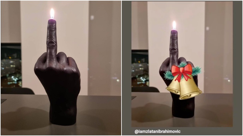 Ibrahimovic e gli auguri di Natale con il dito medio