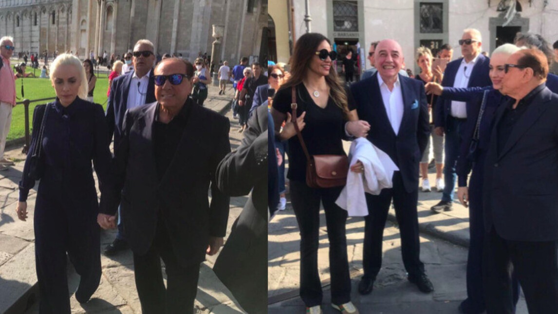 Berlusconi e Galliani a piazza dei Miracoli prima di Pisa-Monza