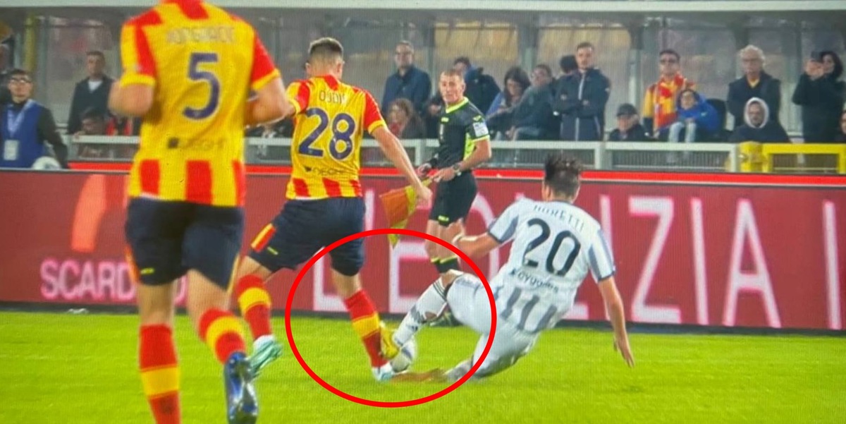 Lecce-Juve, Miretti ammonito al 12': era da rosso? Sui social parte il dibattito