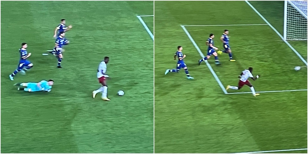Abraham, il gol sbagliato a porta vuota è incredibile: la fotosequenza