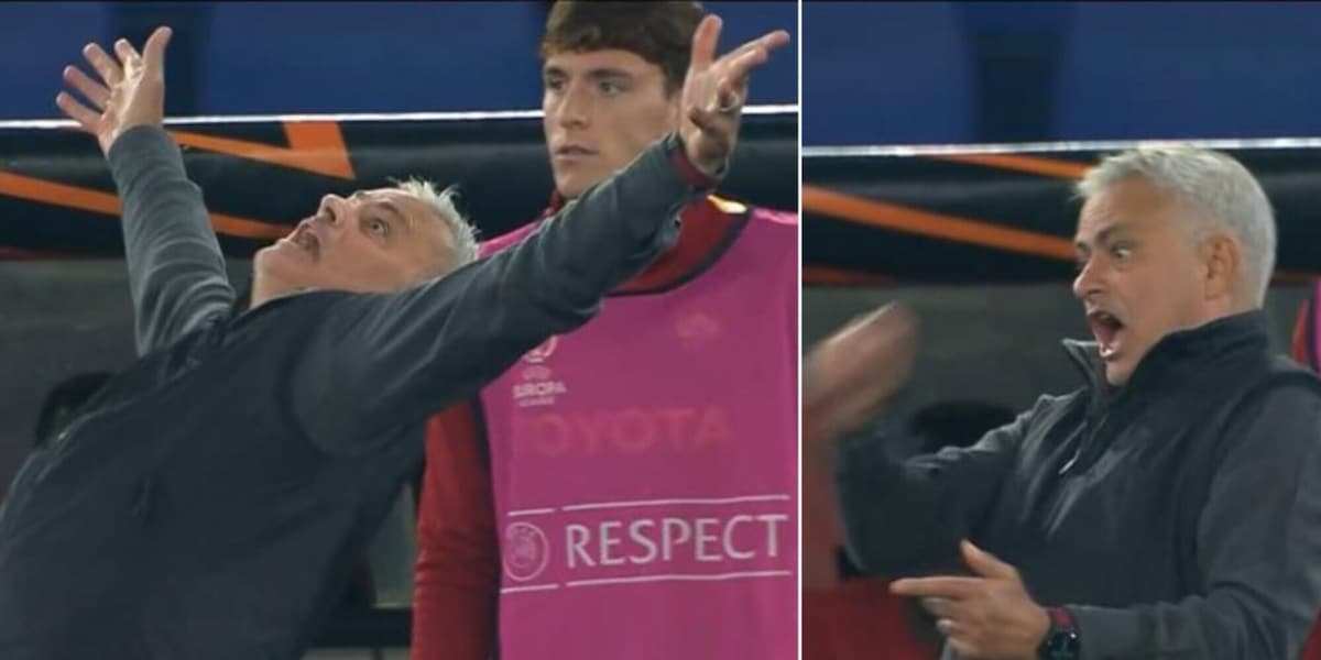 Mourinho scatenato in panchina: simula il fallo su Zaniolo. Il gesto diventa virale sui social
