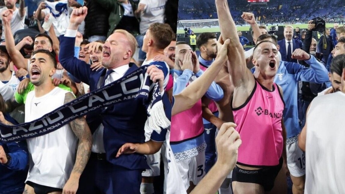 Lazio in festa sotto la Curva Nord: Tare è scatenato