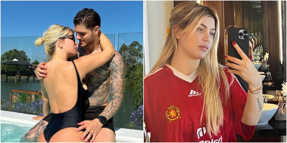 Wanda Nara, la maglia rossa fa interrogare i tifosi del Manchester United. C'entra Icardi