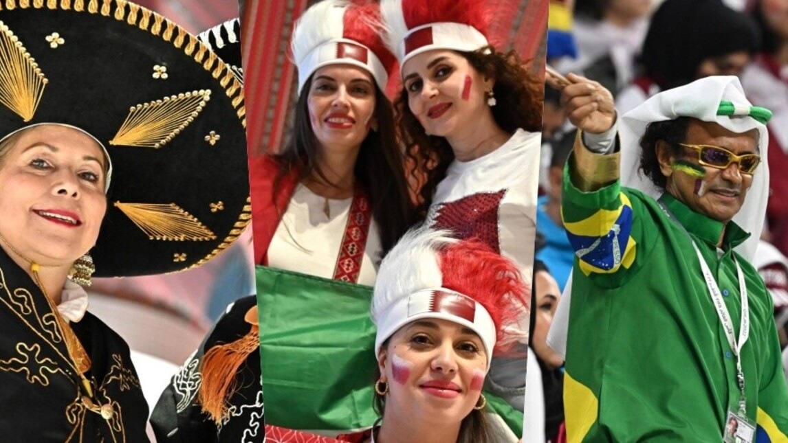 Mondiali 2022, i tifosi danno spettacolo tra bandiere e travestimenti