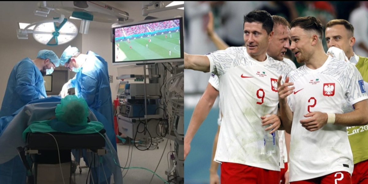 Mondiali, un tifoso segue la Polonia mentre viene operato!