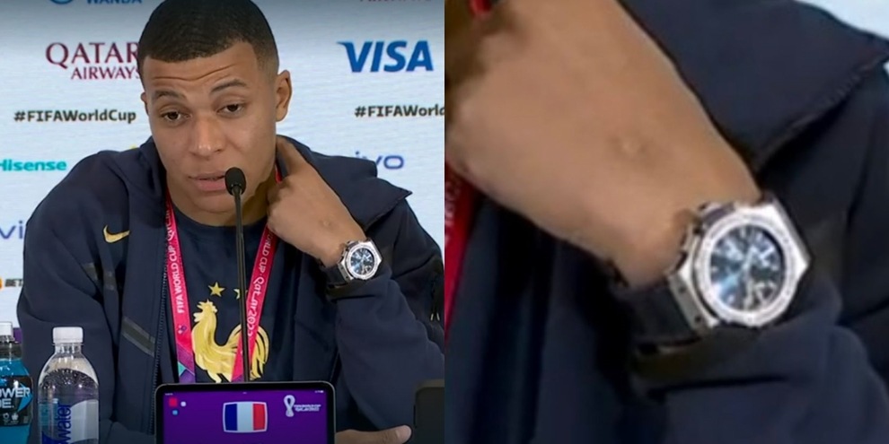 Mbappé e l'orologio al polso in conferenza stampa: ecco quanto costa