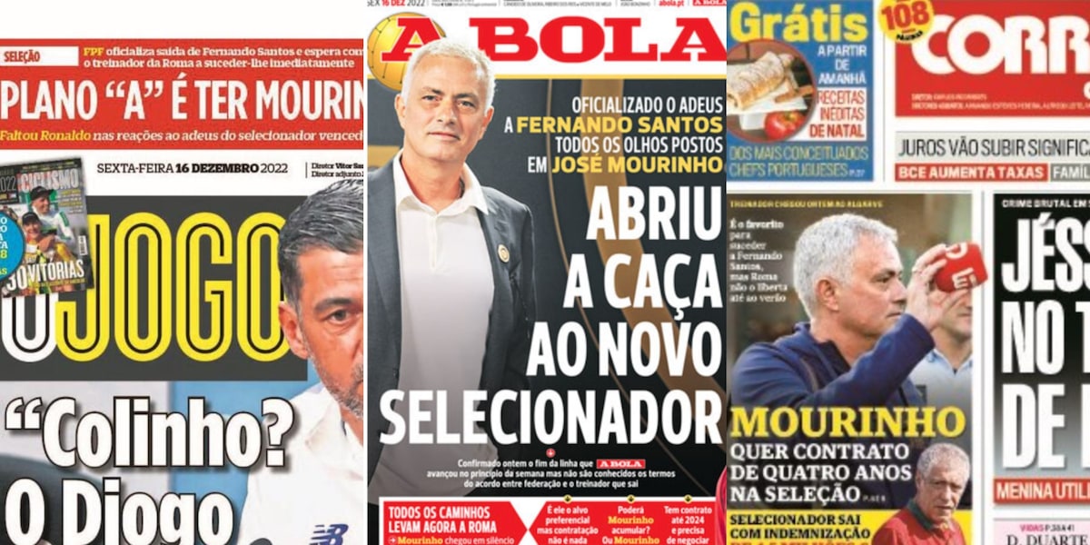 Mourinho ct è il sogno dei portoghesi: il tecnico della Roma spopola sulle prime pagine e sui siti