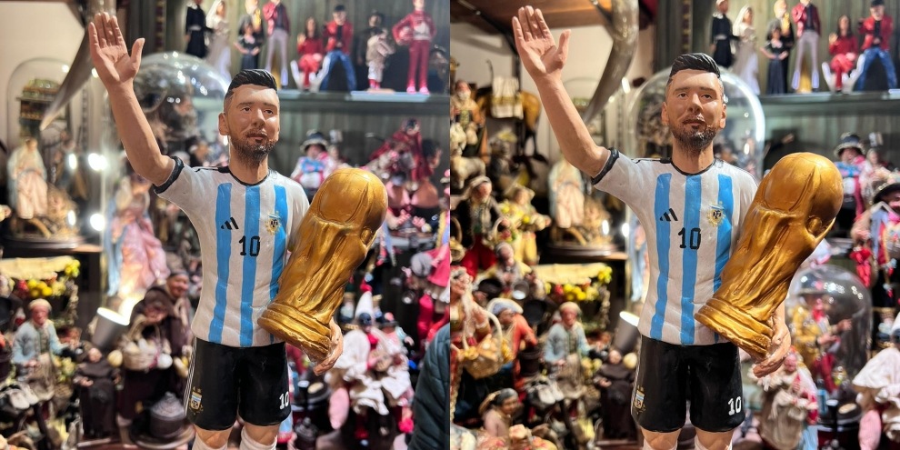 Messi con la coppa del mondo anche nel presepe napoletano