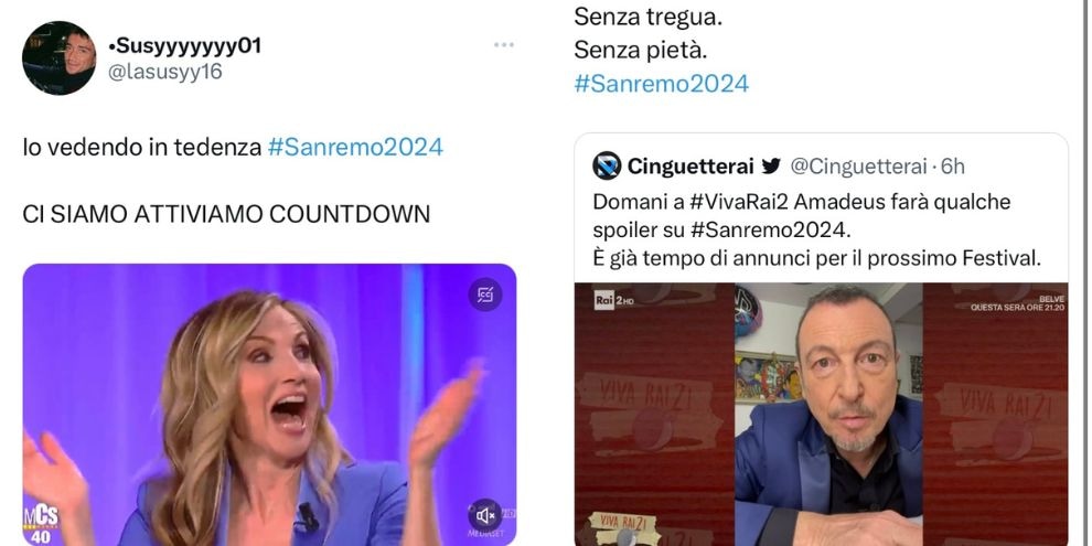 Sanremo 2024, dopo l'annuncio di Amadeus social impazziti: tutte le ironie