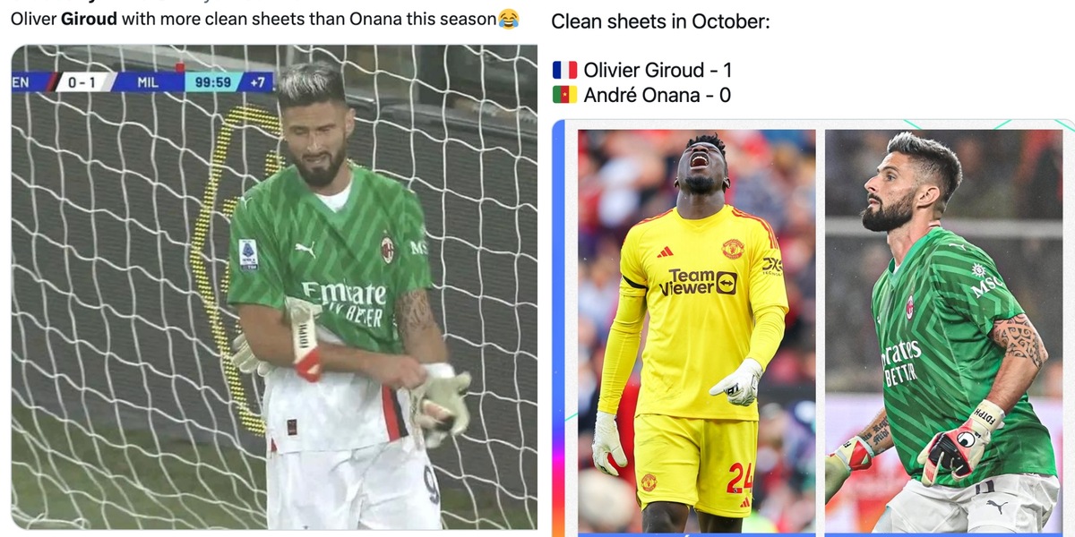 Giroud superstar anche sui social: "Più clean sheet di Onana"