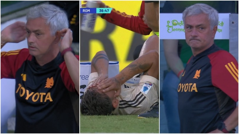 Dybala, Roma terrorizzata: botta al ginocchio, Mourinho con le mani in testa