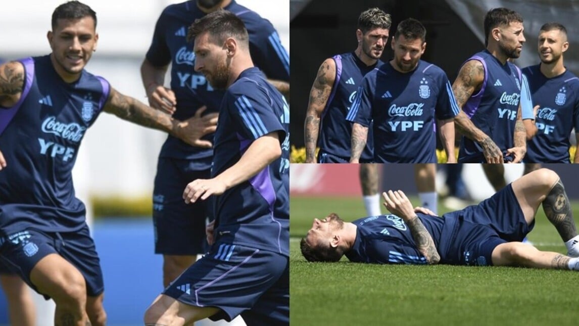 Paredes "sfida" Messi: le foto dall'allenamento dell'Argentina
