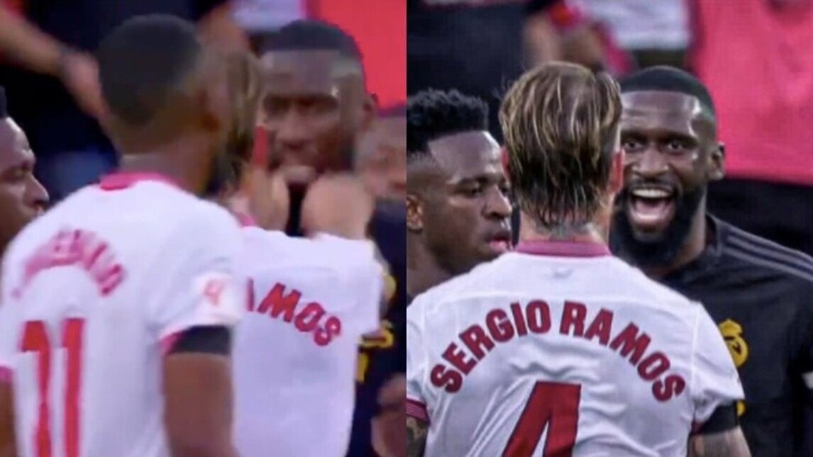 Furiosa lite tra Rudiger e Sergio Ramos durante Siviglia-Real Madrid
