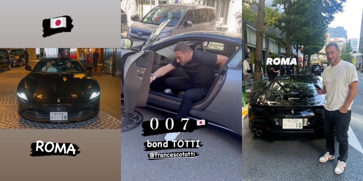 Totti è 007 in Giappone: con Aston Martin e Ferrari fa impazzire Tokyo