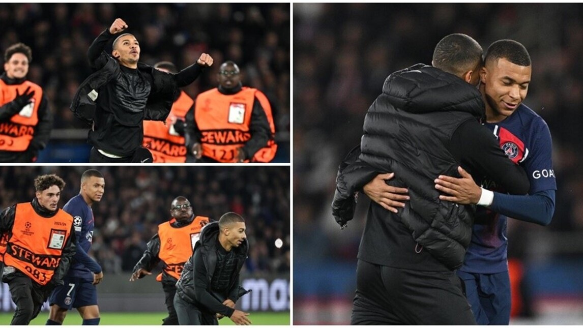 Tifoso in campo per abbracciare Mbappé: Psg-Milan si ferma per invasione