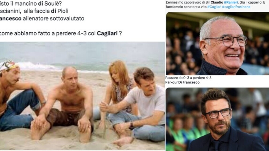 Cagliari, rimonta pazzesca con il Frosinone: social scatenati