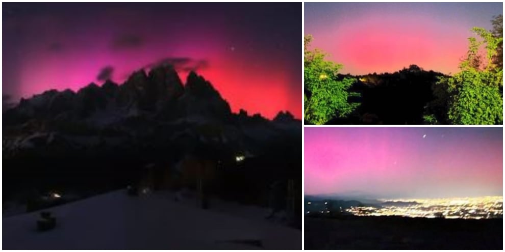 Aurora Boreale in Italia: le spettacolari FOTO del rarissimo fenomeno