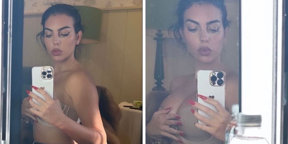 Georgina e il trucco in reggiseno: Ronaldo e i fan in delirio
