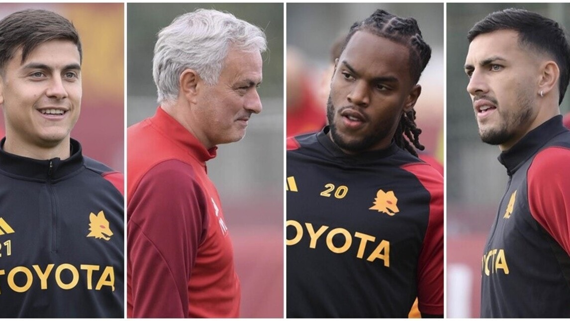 Roma, Mourinho sorride: Renato Sanches in gruppo con Dybala e Paredes