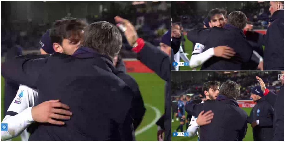 Kvaratskhelia, gol e bacio a Mazzarri: nel Napoli è tornato il sorriso