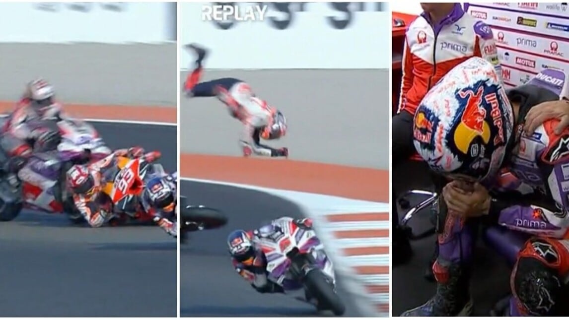 Jorge Martin cade e regala il mondiale a Bagnaia: scoppia a piangere nei box