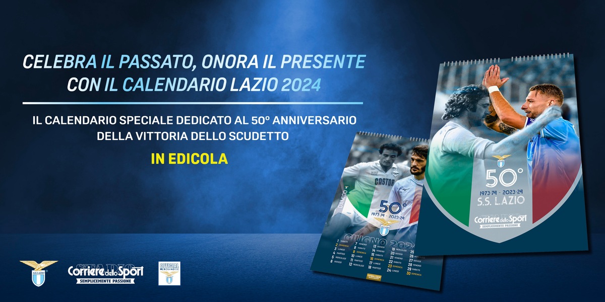 In edicola il calendario ufficiale S.S. Lazio 2024