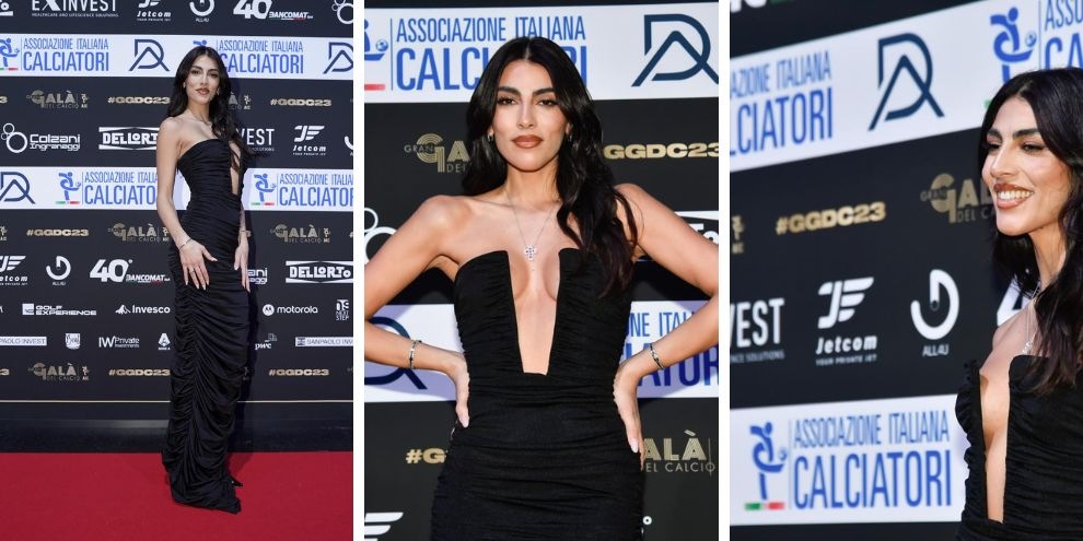 Giulia Salemi, scollatura hot e a rischio al Galà del calcio